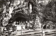 Lourdes MODERN CARD the miraculous cave