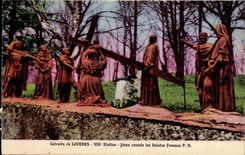 Martyrdom of Lourdes CPA 8th Jesus station comforts the holy women