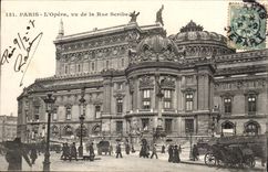 Paris CPA L'opera vu de la rue Scribe
