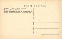 Joigny CPA Saint Places Jean Maison of wood of 16th