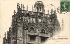 Sens CPA the stone tower of the cathedral