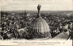 Tours CPA Dome de al basilique Saint Martin Partie NO de la Ville