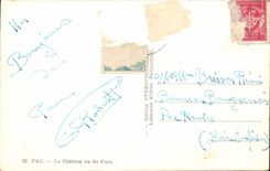 Pau CPA das Schloss gesehen vom Park