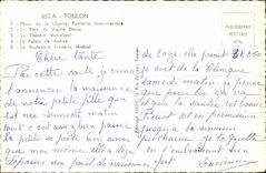 Toulon MODERN CARD Place of Freedom the port the theater law courts Frederic Mistral