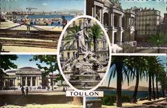 Toulon MODERN CARD Place of Freedom the old Wet dock the Theater Law courts Mourillon