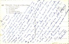 Toulon MODERN CARD Place of Freedom the old Wet dock the Theater Law courts Mourillon