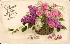 CPA gute Phantasie feiert Fleurs