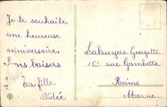 CPA Happy Fantasy birthday Flowers