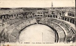 Nimes CPA der Arena gesehene Innenraum