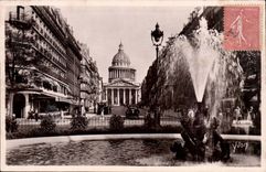 Paris CPA the Pantheon Places Edmond Rostand Rue Soufflot