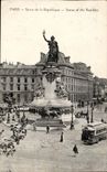 Paris CPA Statue of the Republic (lion tramay)