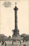 Paris night CPA places Bastille and column July