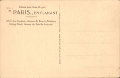 Paris CPA Allee des cavaliers avenue du Bois de Boulogne