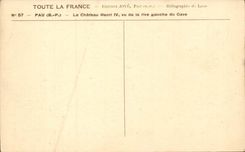 Pau CPA welches das Schloss Henri IV gesehen vom Bank gaiche von gab