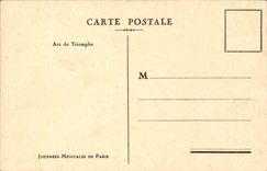 Paris CPA Arc de Triomphe (chart medical Days of Paris)