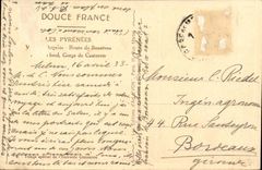 Argeles CPA Road of Beaucens (bottom gorges with Cauterets)