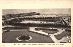 trouville queen of beaches CPA the beach and the piers (swimming pool)