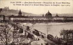 Ansicht Lyon-CPA Quay Jules Courmont des grossen Hotel-Gottes (Arbeit von Soufflot)