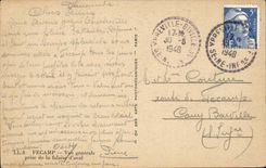 CPA Fecamp die Ansicht vertreten von der Klippe von stromabwarts