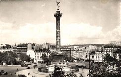 Paris CPA the place of the Bastille and the column of July