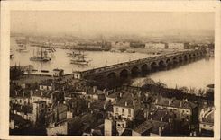 Bordeaux CPA Panorama taken of the Tower St Michel