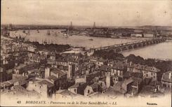 Bordeaux CPA Panorama seen of the Tower Saint Michel