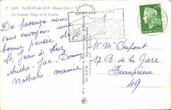 Saint Jean de Luz MODERN CARD main beach and the casino