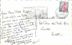 Lourdes MODERN CARD the basilica and the martyrdom