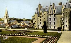 Langeais CPA die Kirche und das Schloss