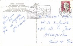 Lourdes MODERN CARD the basilica illuminee