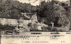 Nimes - Garten des Brunnens - CPA