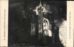 Paris 4 - La Maison de Victor Hugo Place des Vosges Le Burg dans l4orage dessin de Victor Hugo CPA 