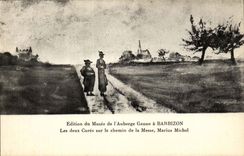 Ausgabe des Museums des Ganne Gasthauses hat Barbizon CPA die zwei Heilungen auf der Alweisenmasse Marius Michel