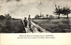 Ausgabe des Museums des Ganne Gasthauses hat Barbizon CPA die zwei Heilungen auf der Alweisenmasse Marius Michel