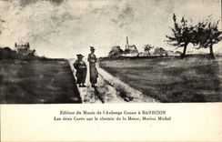 Ausgabe des Museums des Ganne Gasthauses hat Barbizon CPA die zwei Heilungen auf der Alweisenmasse Marius Michel