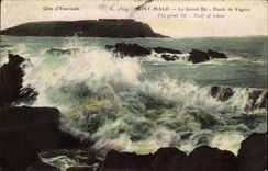 Saint Malo CPA Le grand Be Etude de vagues 