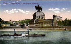 Germany Coblenz CPA Deutsches Eck (Kaiser Wilhelm Denkmal)