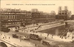 Paris CPA Pont St Michel et la caserne de la cite