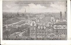 Brucken panoramischen Ansicht sieben der Paris-CPA auf dem Seine