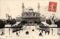 Paris CPA the bridge of Iena and Trocadero