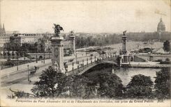 Paris CPA View of the bridge Alexandre III and the esplanade of Invalides seen from of the large palate