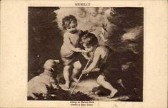 Fantasy - Children - Murillo - Jesus and Saint Jean - sheep - CPA