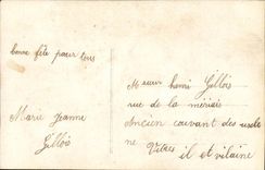 Fantasy - Children - File with Flowers - Good Festival - Curly headed girl with plaid skirt - CPA