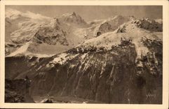 CPA the Alps solid mass of Pelvoux and last prolongations of large russet-red