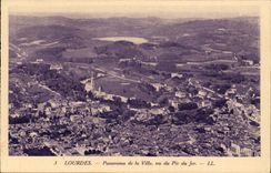 Lourdes CPA Panorama of the city seen of the pix of Jer