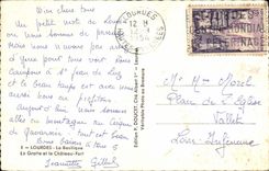 MODERN CARD Souvenir of Lourdes