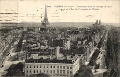 Paris - 15 - Panorama towards Fields of Mars taken Arc de Triomphe of Etoile - - the CPA