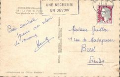 CPA Bordeaux the stone bridge View on the city