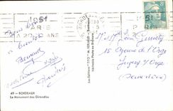 CPA Bordeaux the monument of the Of Gironde ones