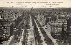 Paris 8 - The Avenue of the Large Army seen from top of Arc de Triomphe - CPA